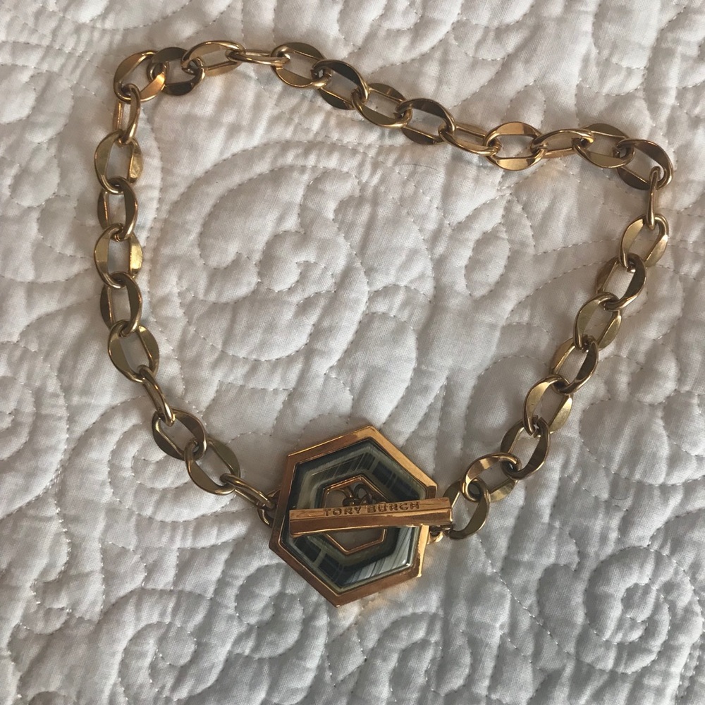 Tory Burch Hexagon Toggle Necklace